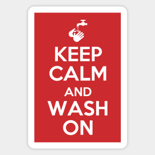 Keep Calm and Wash On (red) Magnet